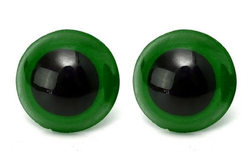 bezpečnostní oči 16 mm - zelené- cena za kus