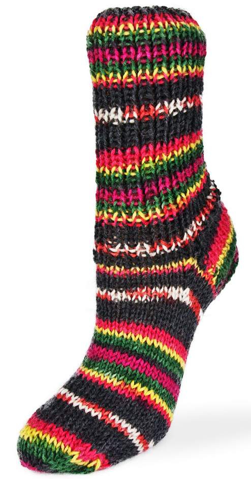 Flotte Socke 4f. Black - 1192 červeno-žlutá-zeleno-růžová