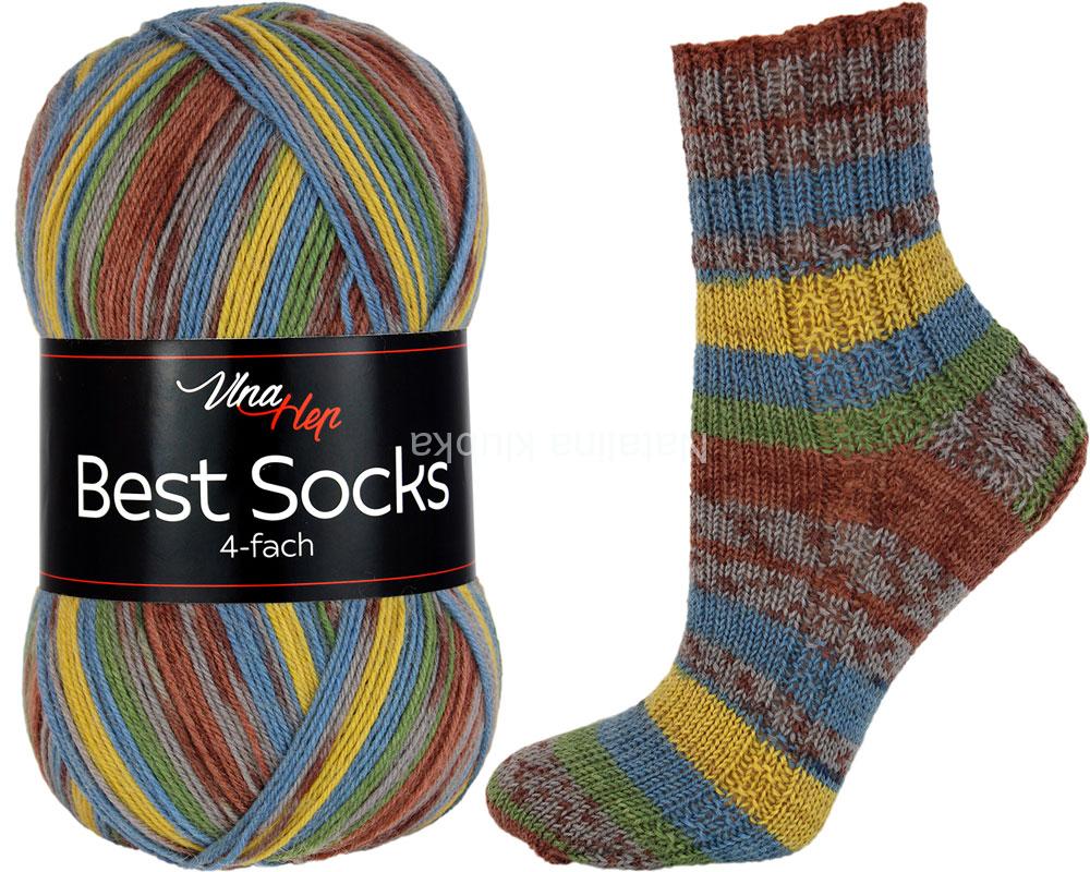 ponožkovka Best Socks 7307- hnědožlutomodrá