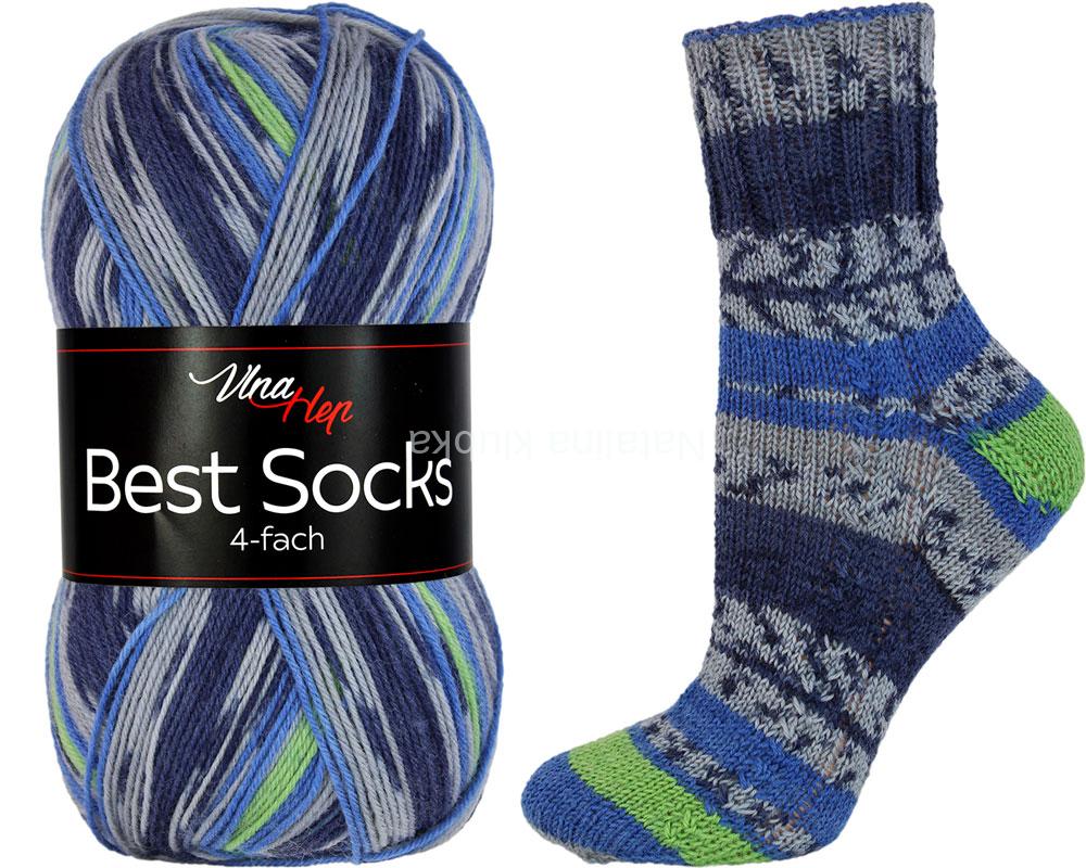 ponožkovka Best Socks 7314- odstíny modré se zelenou