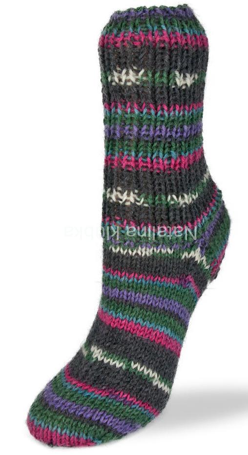 Flotte Socke 6f. Black - 1211 růžová-světle modro-zeleno-fialová