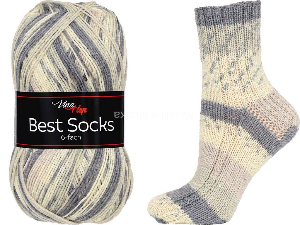 ponožková příze 6 nitka Best Socks 7378 hnědobéžová