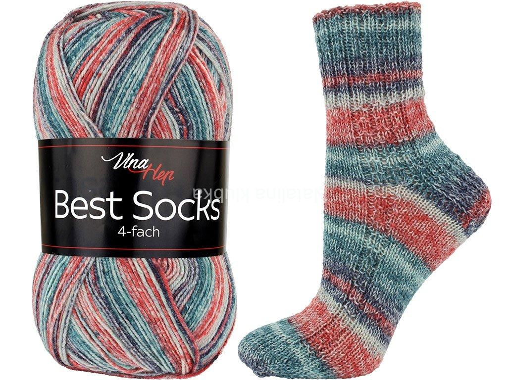 ponožková příze Best Socks - 4 nitka- 7333 - modrocihlová