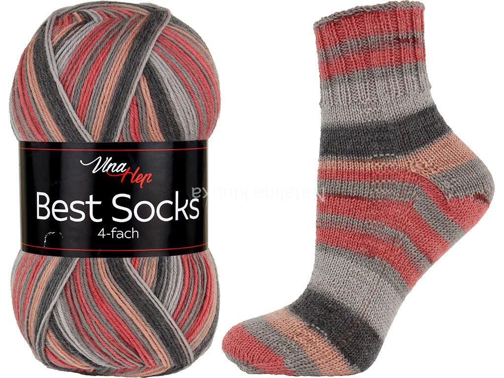 ponožková příze Best Socks 4 fach ( Vlna Hep) 7347- šedocihlová