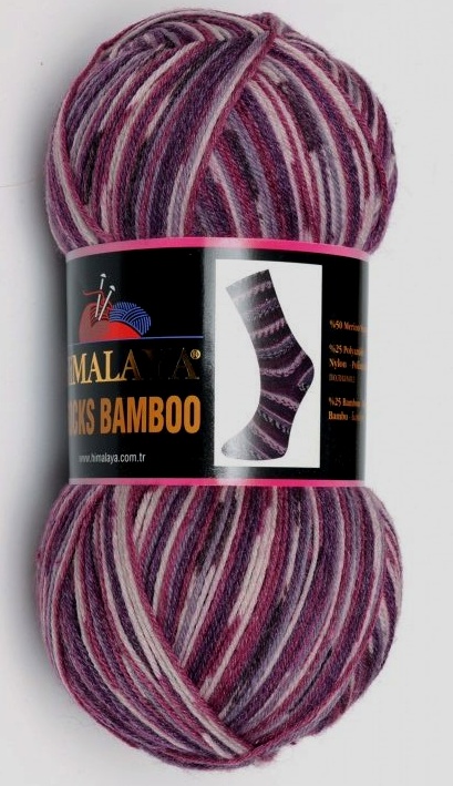ponožková příze Himalaya socks bamboo 120-02 - odstíny fialové