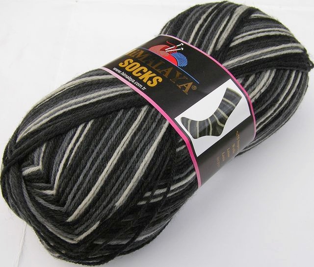 ponožková příze Himalay Socks 150-01 - černošedá