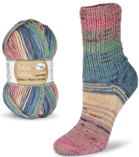 ponožkovka Rellana Flotte Socke 4f. Bambus-Merino - 1543-růžový pastel