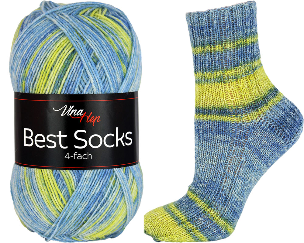 ponožkovková příze Best Socks 7322 modrožlutá