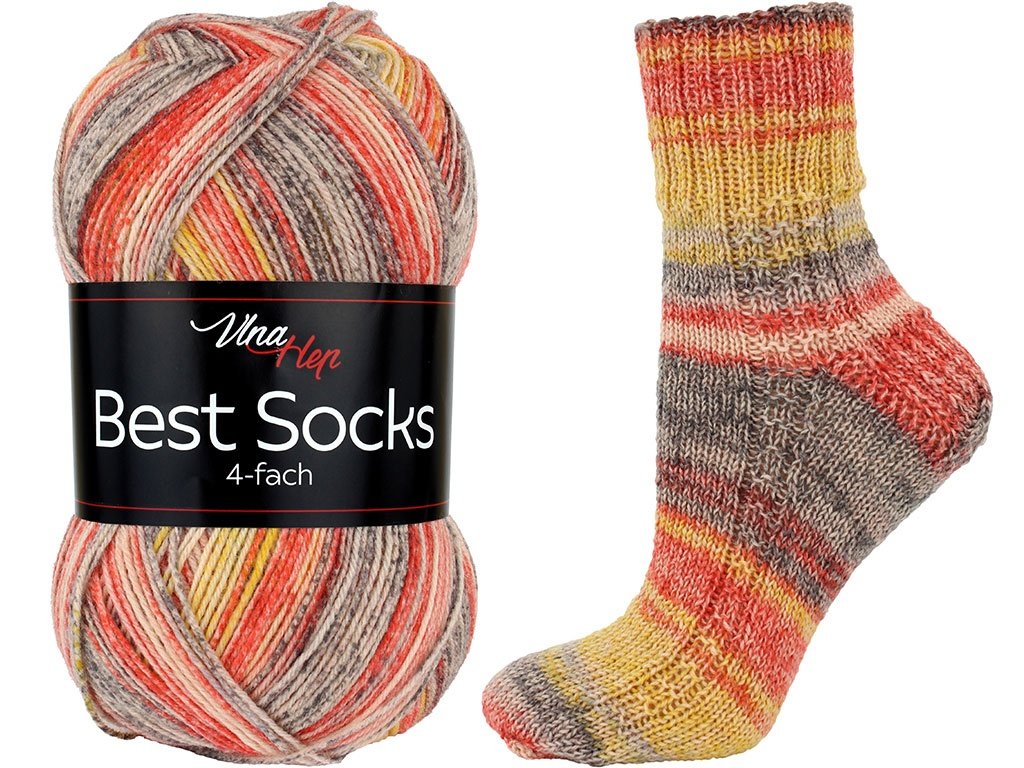 ponožková příze Best Socks - 4 nitka- 7338 zlutooranž
