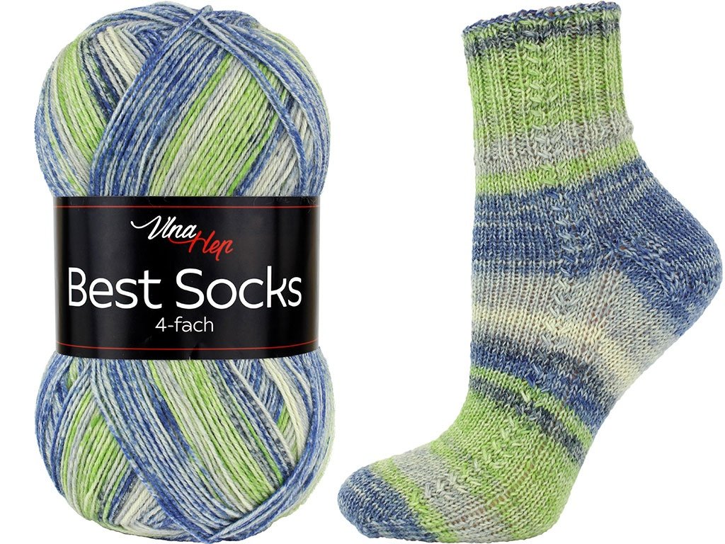 ponožková příze Best Socks - 4 nitka- 7334 - modrozelená