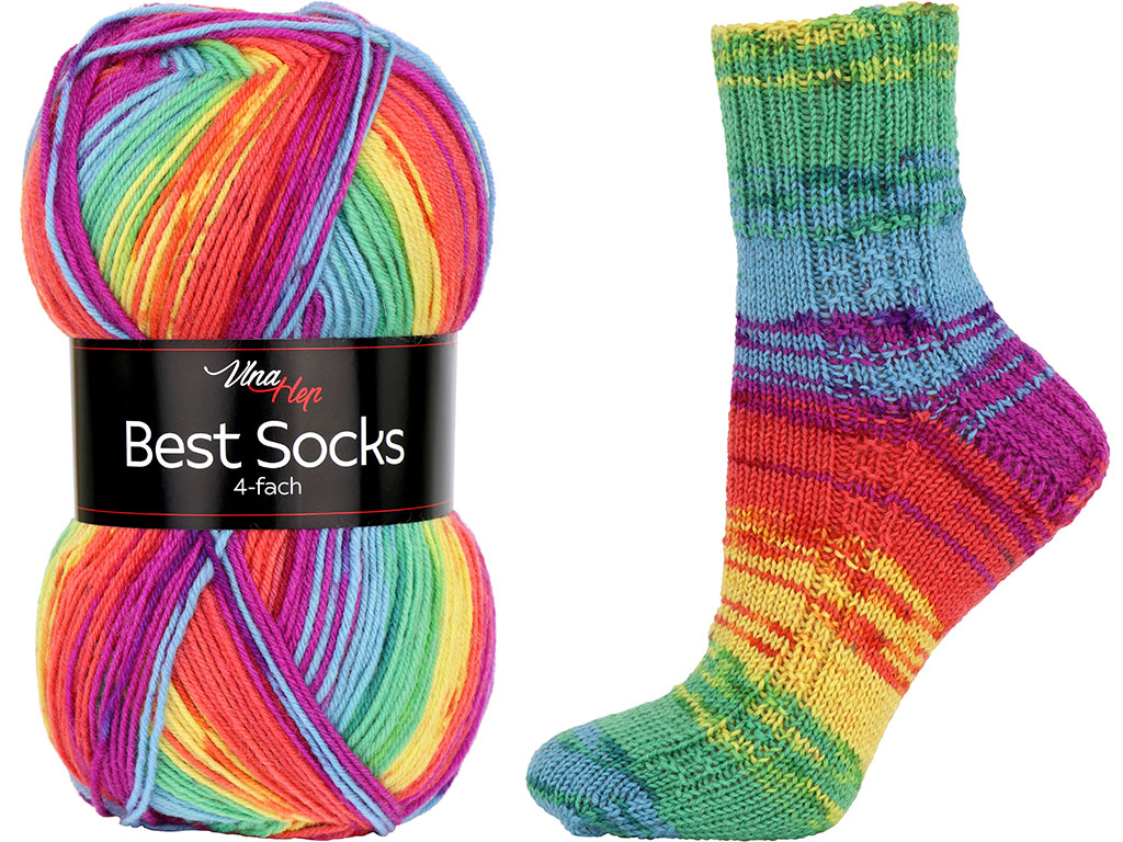 Ponožková příze Best Socks 7074 veselá barevná