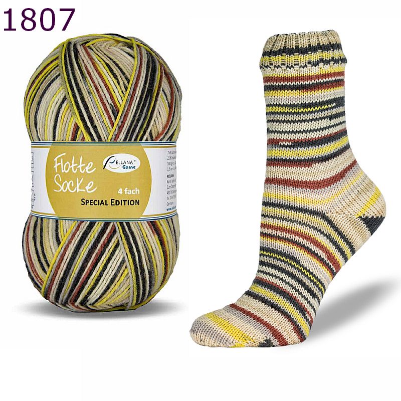 Flotte Socke Special Edition 1807 - béžovočernorezavožlutá