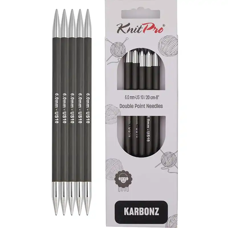ponožkové jehlice Knitpro Karbonz 1,75 mm, 20 cm délka