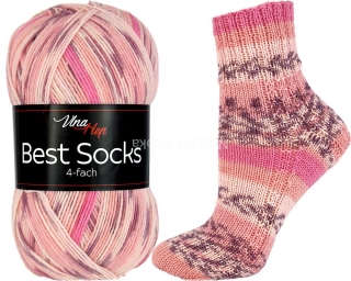 Ponožková příze Best Socks 7303 růžová 