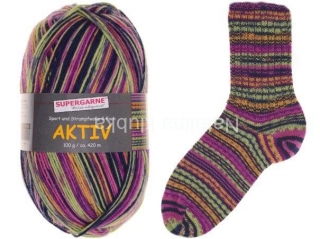 ponožková příze AKTIV 4-FACH ZIG&ZAG - 3364 - fuchsia - odstíny fialové