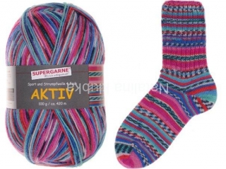ponožková příze AKTIV 4-FACH PERU - 3833 - titicaca - růžová