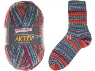 ponožková příze AKTIV 4-FACH PERU - 3839- - haytapallana - tyrkysobarevná