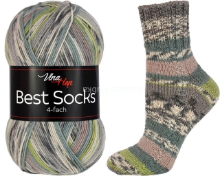 ponožková příze Best Socks 7305- růžovošedá