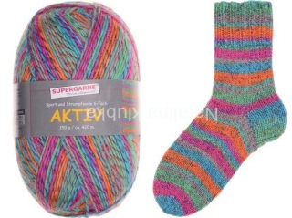 ponožková příze Aktiv-6 nitka - 6429- fantasy - tmavší barevná