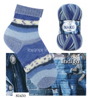 ponožková Nako Boho 82450 - modrá