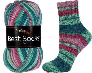 ponožkovka Best Socks 7315- odstíny tyrkysovorůžové