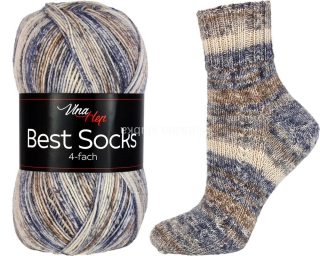 ponožkovka Best Socks 7319- modrohnedobéžovámelír