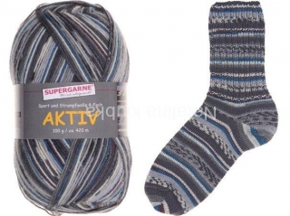 ponožková příze AKTIV 4-FACH GENTLEMAN  5882 šedo