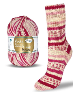 ponožková příze Flotte Socke 4f. Pastell -1613 růžovo-růžovo-malinová