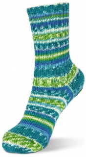 ponožková příze Flotte Socke 4f. Frische Brise- 1445 tyrkysově šedá světle zelen