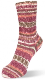 ponožková příze Flotte Socke 4f. Frische Brise- 1447 vřes-meruňka-béžová