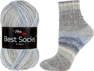 ponožková příze Best Socks 4 fach ( Vlna Hep) 7339 - odstíny šedé