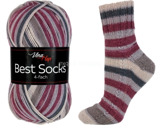 ponožkovková příze  Best Socks 7318 šedovínová