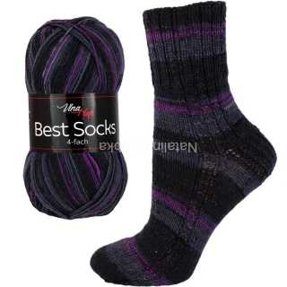 Ponožková příze Best Socks 7065 černofialová