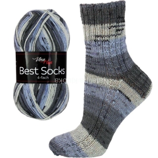 Ponožková příze Best Socks 7063 šedomodrobéžová