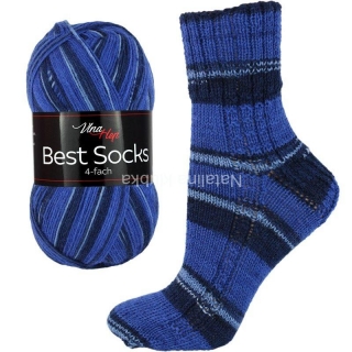 Ponožková příze Best Socks 7064 modrá s tmavší