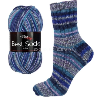 Ponožková příze Best Socks 7061 modrofialkovošedá