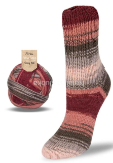 Flotte Socke 4f. Funny Ball - 1681 červeno hnedošedá