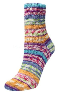 Flotte Socke 4f. Seide-Merino 1841 - oranžovo-růžovo-lila-modrá