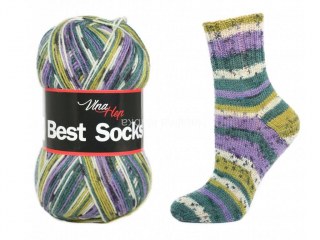 Best Socks 4-fach 7010 smaragd-fialová-smetana