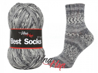 ponožková příze Best Socks 4-fach 7107 odstíny šedé