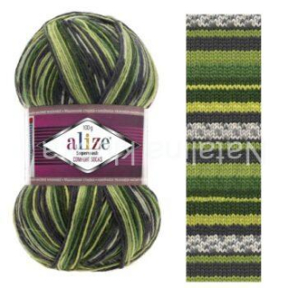 Alize Superwash comfort socks 2696 zelená