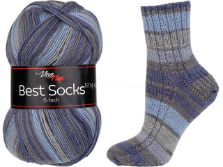 ponožková příze 6 nitka Best Socks 7366 fialkovošedá