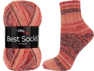 ponožková příze Best Socks - 4 nitka- 7336 červená