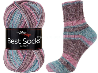 ponožková příze Best Socks - 4 nitka- 7337 - fialtyrkys