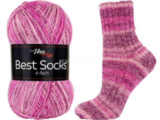 ponožková příze Best Socks - 4 nitka- 7329 růžová