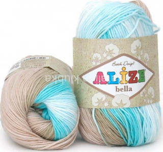 příze Alize Bella Batic 3675 modrobílá