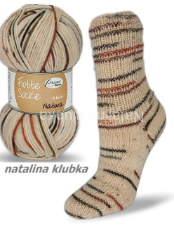 ponožkovka Rellana Flotte Socke 4f. Natura- 1572 - béžová, odstíny hnědé