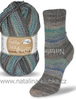 ponožkovka Rellana Flotte Socke 4f. Bambus-Merino - 1551 zeleno-modro-šedá