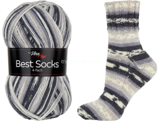Ponožková příze Best Socks 7073 -černošedá