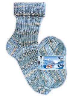 ponožková příze 8 nitka Opal Frosty Ice 11355 šedomodrá 